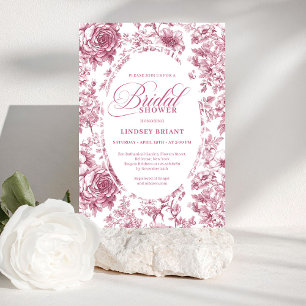 Vacker rose gold toile blommig bröllopsfest inbjud inbjudningar