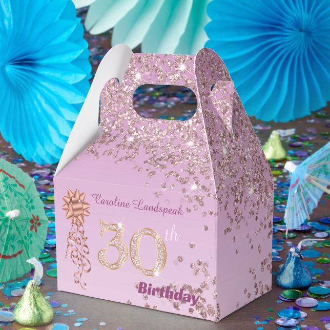 Vacker Rose Guld Glitter Band 30-årsdag Presentaskar (Part)