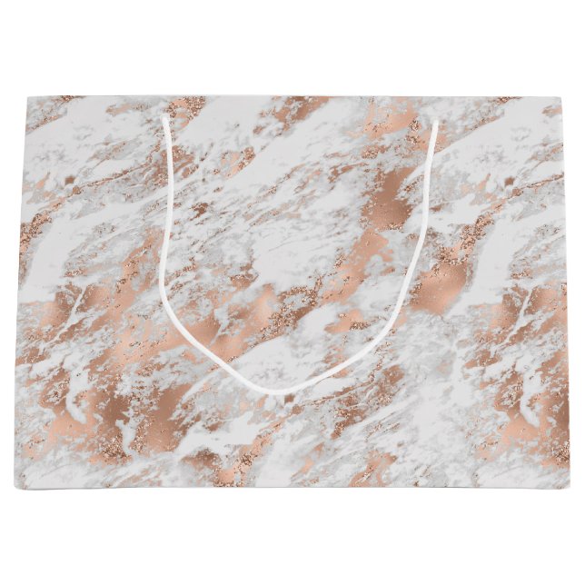 Vacker Rose Guld Vit Glittrig Marmor  (Framsidan)