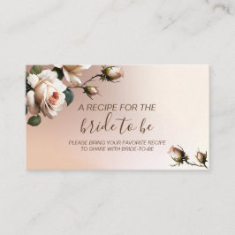 Vacker roséfärgad beige oljerosa bröllopsduschrece tilläggskort