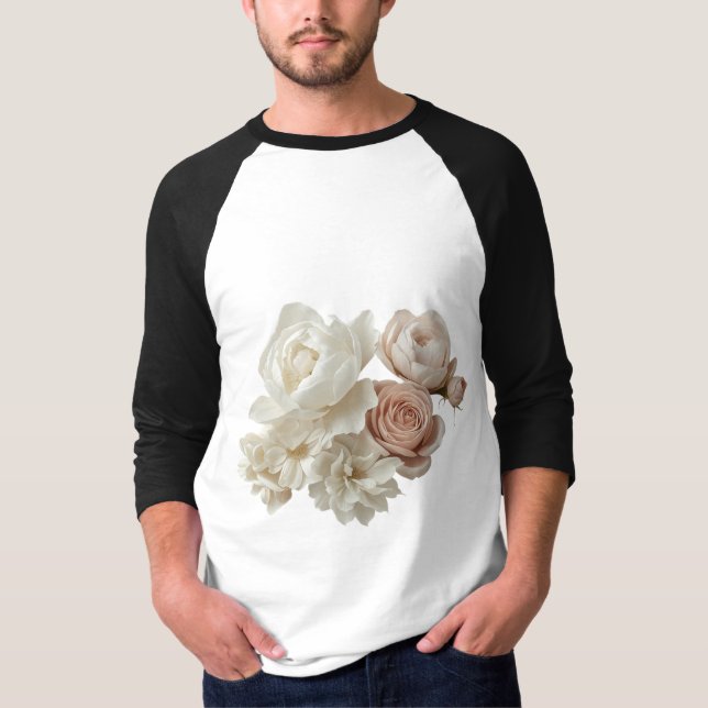 Vacker rosenblomsdesign  t shirt (Framsida)