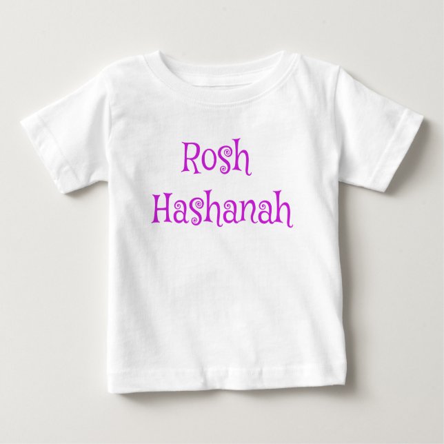 Vacker Rosh Hashanah Lila och Vit T Shirt (Framsida)