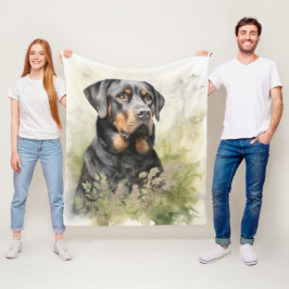 Vacker Rottweiler Fleecefilt