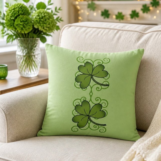 Vacker rullande & shamrock kastkudde kudde (Skapare uppladdad)