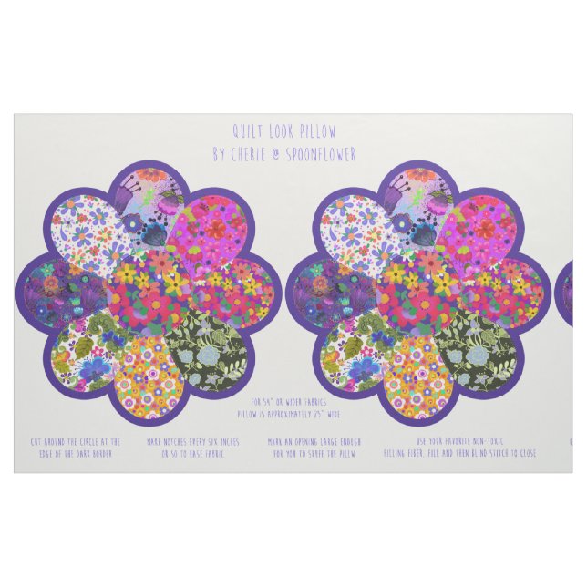 Vacker Rund Boho Blommig Kuddskärm att Sy Tyg (Fat Quarter)