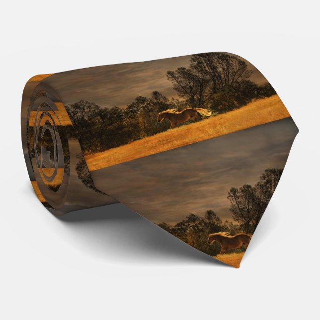 Vacker Running Horse Neck Tie Slips (Rullad)