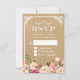 Vacker Rustic Blommigt Kraft Elegant bröllop OSA