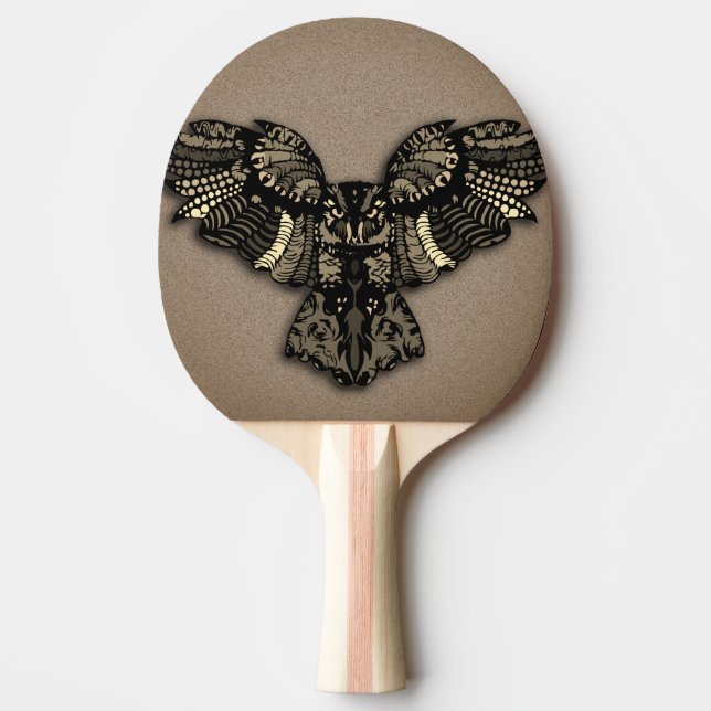 Vacker rustik uggla pingisracket (Framsidan)