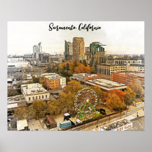 Vacker Sacramento California City View Poster