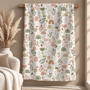 Vacker Sage Beige Brun Boho Regnbågsfilt Fleecefilt