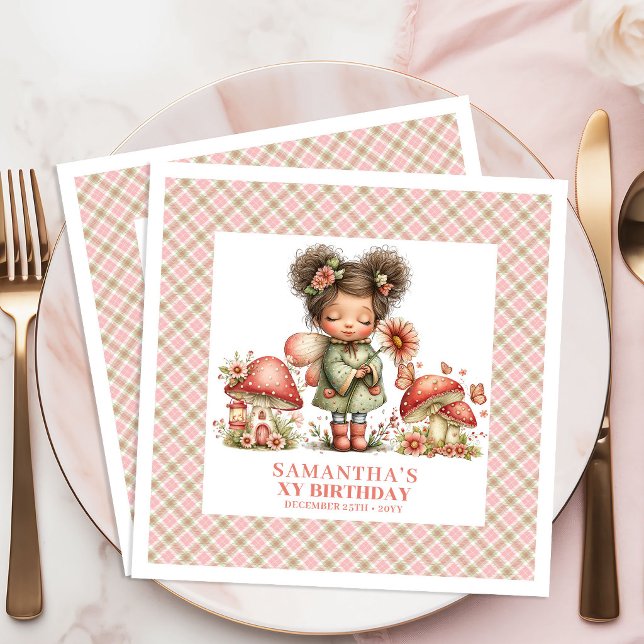 Vacker Sagolika Magisk Trädgård Födelsedagsfirande Pappersservett (Pretty Fairy Magical Garden Birthday Celebration Napkins)