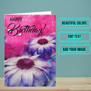 Vacker Sak Watercolor Birthday Kort
