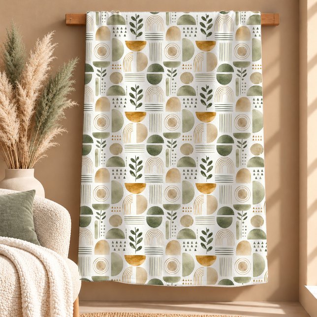 Vacker Salvia Abstrakt Blommig Regnbågefilt Fleecefilt (Lovely Sage Abstract Floral Rainbow Blanket)