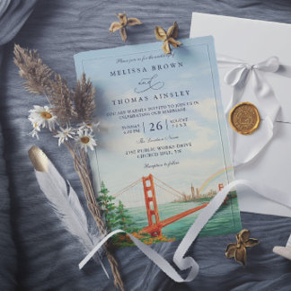 Vacker San Francisco-destination Elegant bröllop Inbjudningar