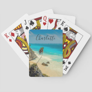 Vacker Sandy Beach Tropical Paradise Casinokort