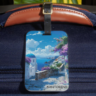 Vacker Santorini Greece Ocean View Bagagebricka