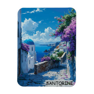 Vacker Santorini Greece Ocean View Magnet