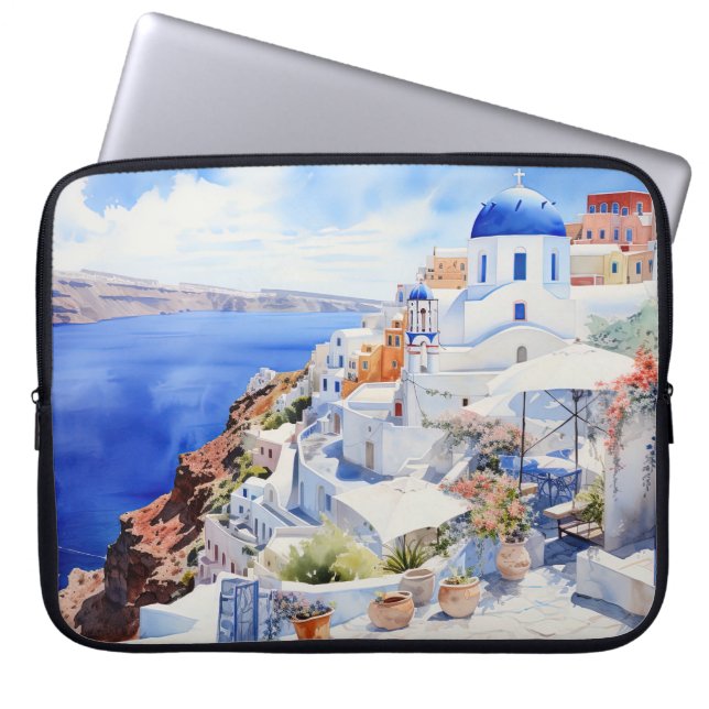 Vacker Santorini Laptop Fodral (Framsidan)