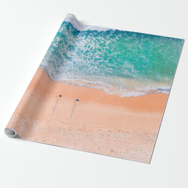 Vacker Sea Beach Presentpapper (Utrullad)