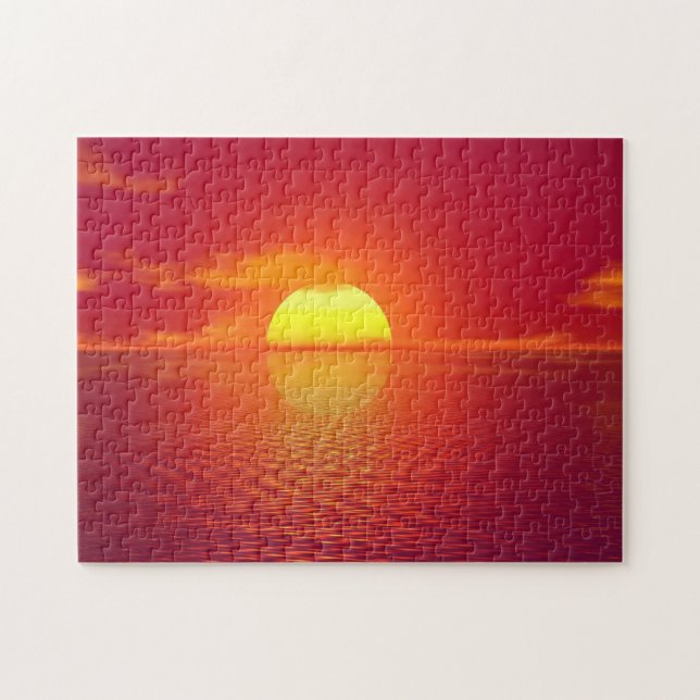 Vacker Sea Sunset Pussel (Horisontell)
