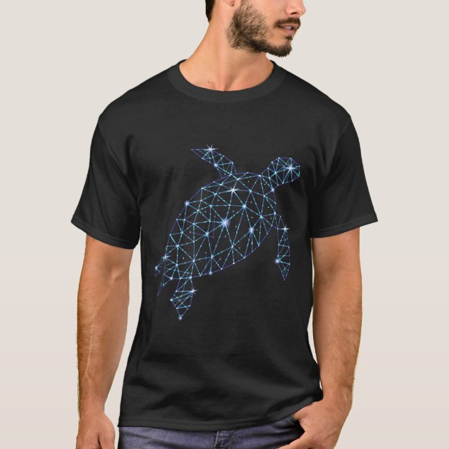 Vacker Sea Turtle | Ljus och stjärnor | Sköldpaddo T Shirt (Framsida)