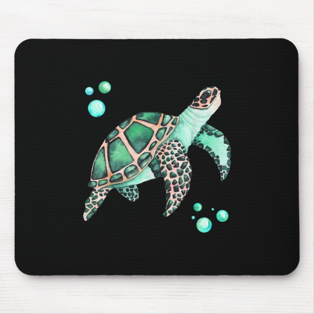Vacker Sea Turtle Watercolor Musmatta (Framsidan)