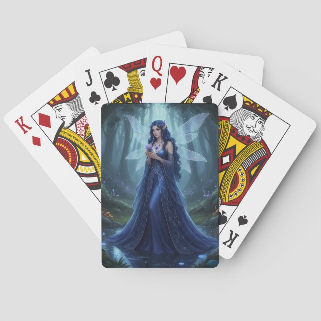 Vacker September Sapphire Fairy Casinokort (Baksidan)
