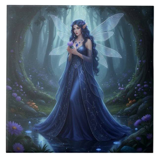 Vacker September Sapphire Fairy Kakelplatta (Framsidan)