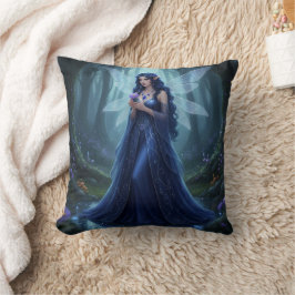 Vacker September Sapphire Fairy Kudde