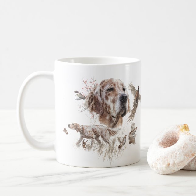 Vacker Setter , Konst Kaffemugg (Med munk)