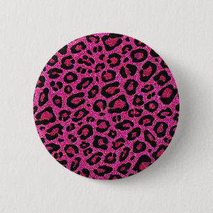 Vacker shock rosa leopard skin glitter shine knapp