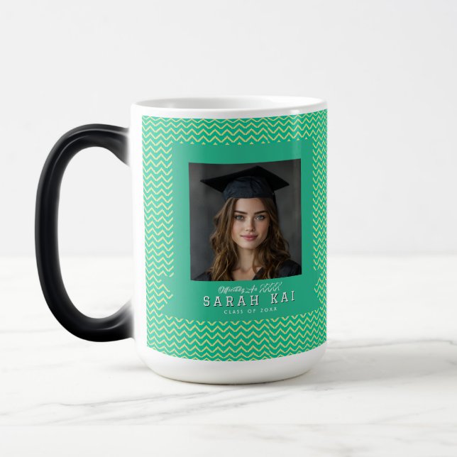 Vacker sicksack-mönster examen kaffe magisk mugg (Vänster)