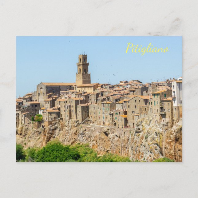 Vacker siluett av Pitigliano, Tuscany vykort (Framsida)