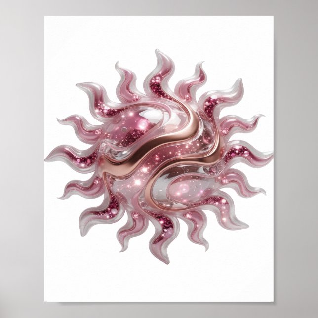 Vacker silver ABSTRAKT KONST Modern design Poster (Framsidan)