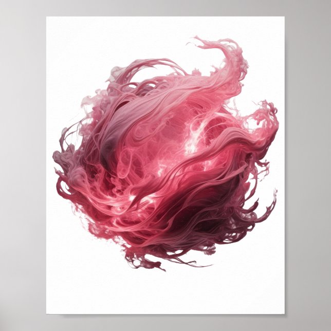 Vacker silver ABSTRAKT KONST Modeutskrift Poster (Framsidan)