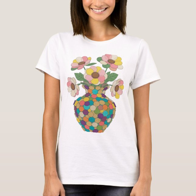 Vacker silver ABSTRAKT KONST Statement Design T Shirt (Framsida)