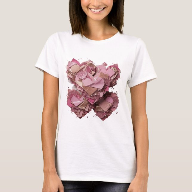 Vacker Silver BRUTET HJÄRTA slogan design T Shirt (Framsida)