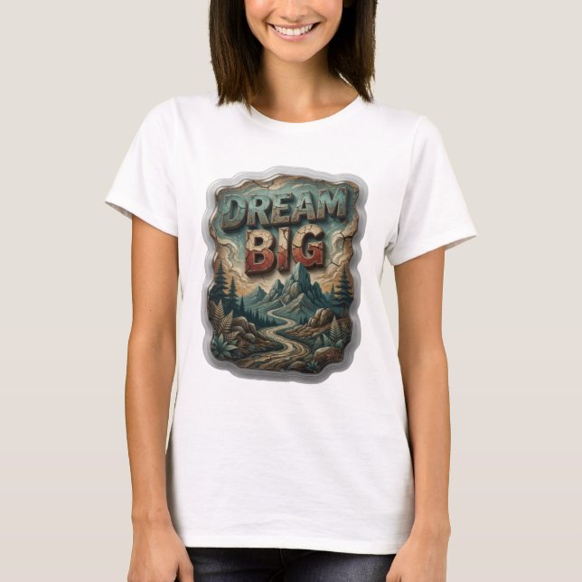 Vacker Silver DRÖM STORT Statement T-shirt (Framsida)