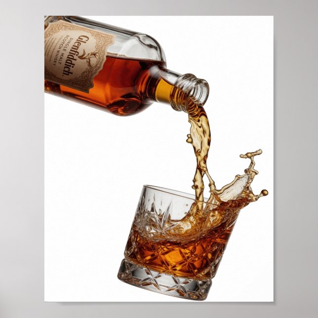 Vacker Silver GLENFIDDICH SINGLE MALT WHISKY Poster (Framsidan)