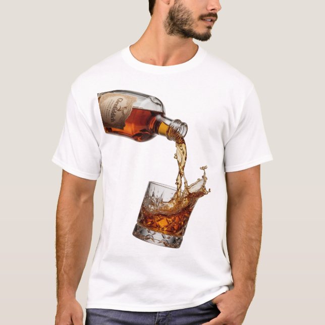 Vacker Silver GLENFIDDICH SINGLE MALT WHISKY T Shirt (Framsida)