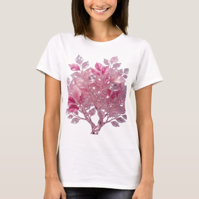 Vacker silver GLITTRANDE LÖV Grafisk t-shirt (Framsida)