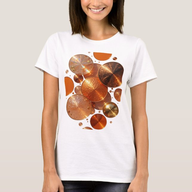 Vacker Silver KOPPARDISKAR Anpassad Tee (Framsida)