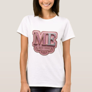 Vacker Silver ME EST 1995 Konstnärlig Motiv T Shirt