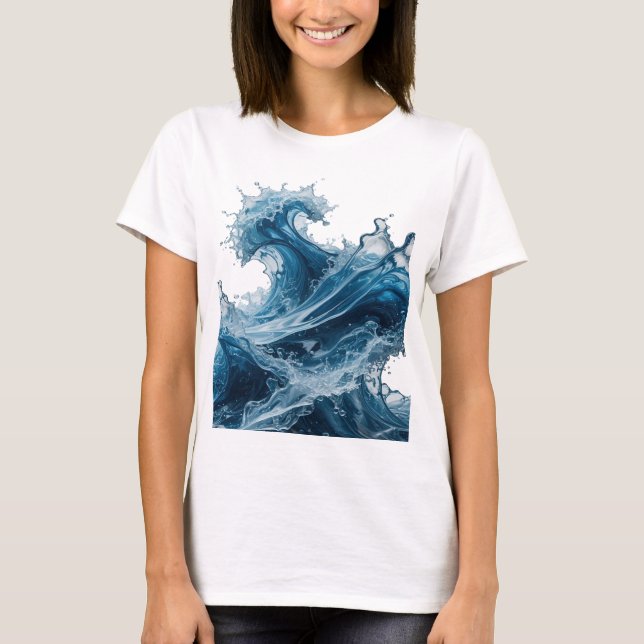 Vacker Silver VATTENSPLASH Specialdesign T-shirt v (Framsida)