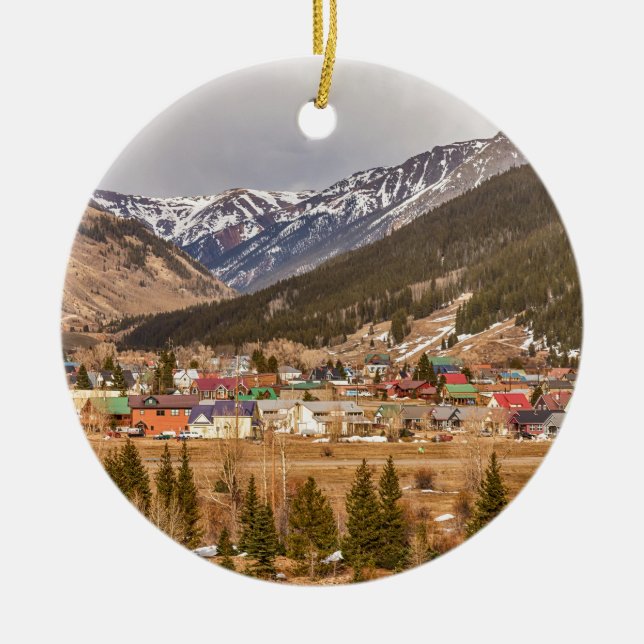 Vacker Silverton Colorado Julgransprydnad Keramik (Framsidan)