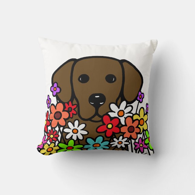 Vacker själs illustration av chokladfärgad labrado kudde (Framsida)
