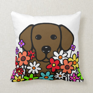 Vacker själs illustration av chokladfärgad labrado kudde