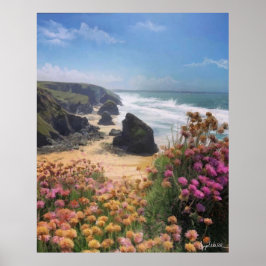 Vacker sjö- och klippbakgrund för videosamtal poster