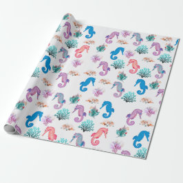 Vacker sjöhästar omslagspapper presentpapper