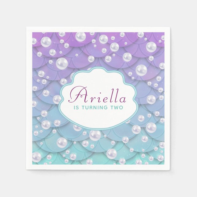 Vacker Sjöjungfru under Havets födelsedag Pappersservett (Framsidan)